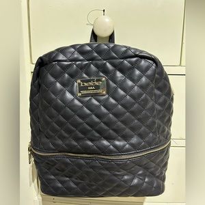BEBE QUILTED BACKPACK Black Faux Leather